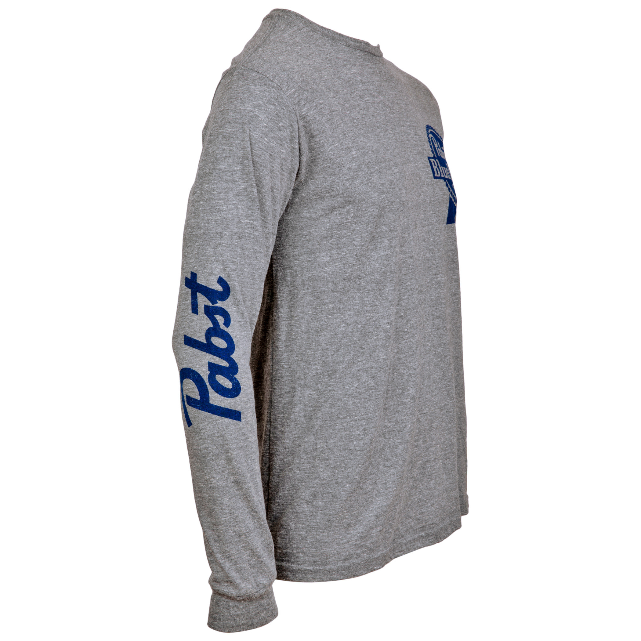 Pabst Blue Ribbon Beer Logo and Sleeve Print Long Sleeve Shirt